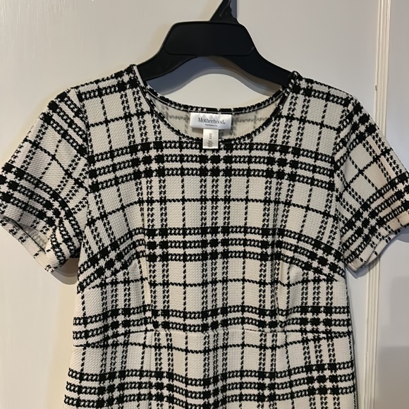 Motherhood Maternity black and white plaid maternity sheath dress. Like new. - Picture 3 of 4